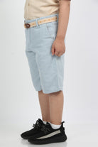 جينجرسنابس شورت ولادي طويل مع ثنية أزرق فاتح