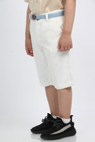 جينجرسنابس شورت ولادي طويل بخصر مرتفع سادة أبيض