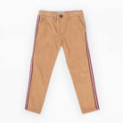 جينجرسنابس بنطلون ولادي سادة بخطين أماميين كراميل