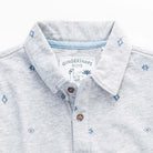 جينجرسنابس تيشيرت ولادي بولو سادة نص كم بأزرار أمامية رمادي وسط