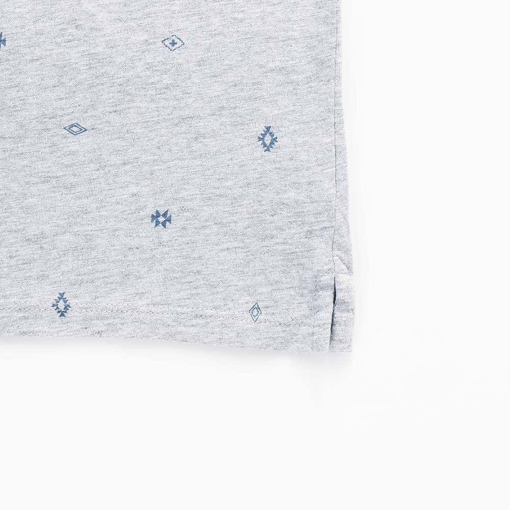 جينجرسنابس تيشيرت ولادي بولو سادة نص كم بأزرار أمامية رمادي وسط