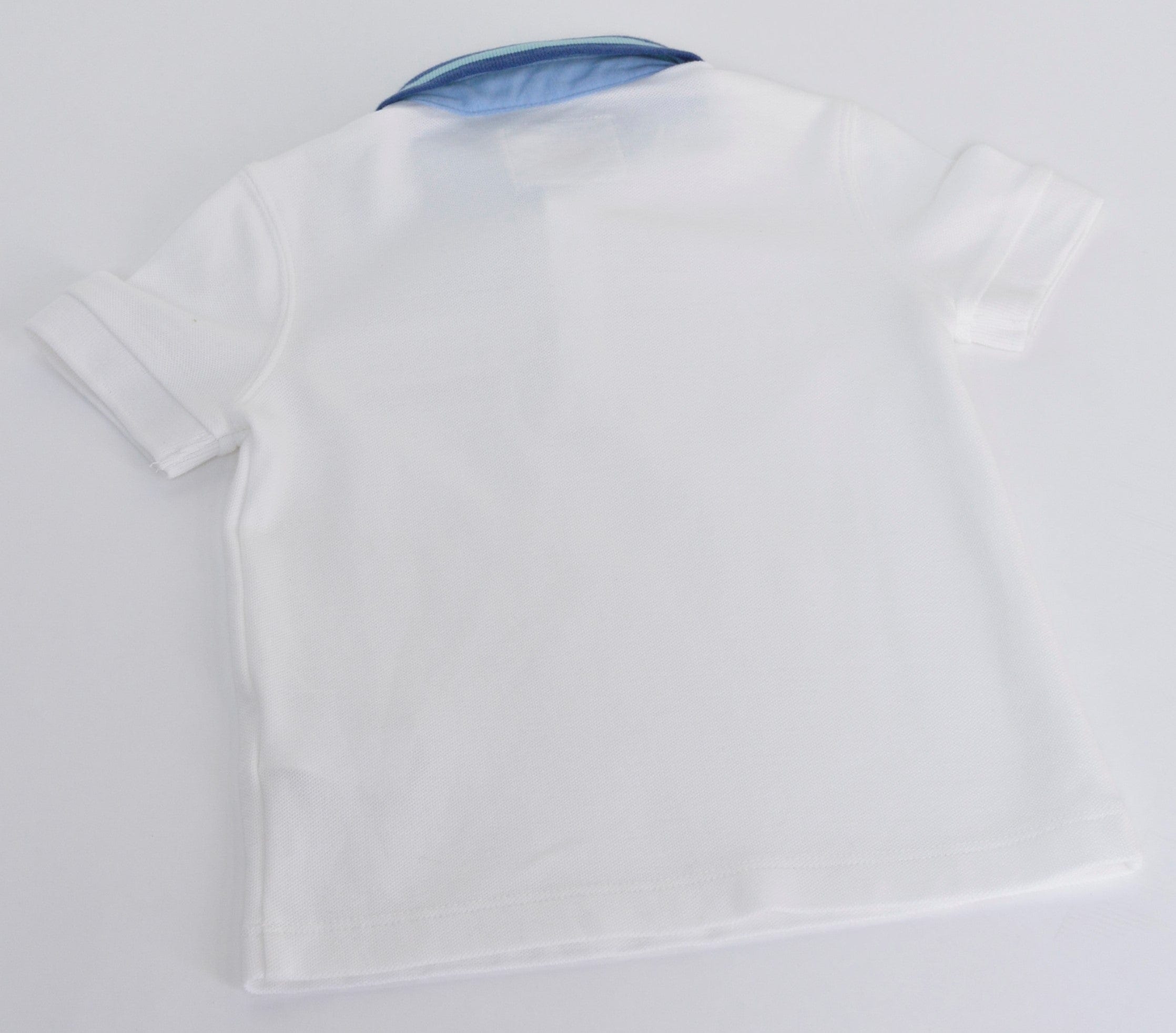 جينجرسنابس تي شيرت بولو ولادي يادة بياقة مخططة بأزرار أمامية أبيض