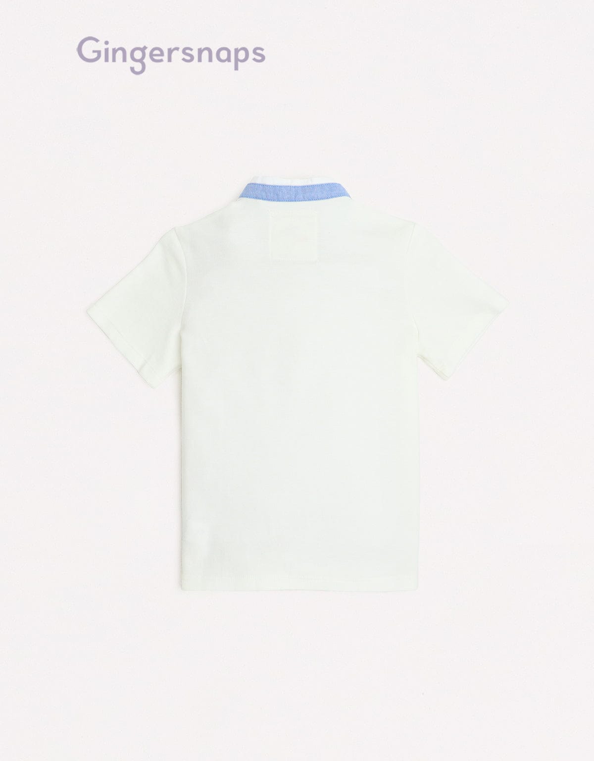 جينجرسنابس تيشيرت بولو سادة بنص رقبة جينز ولادي أوف وايت