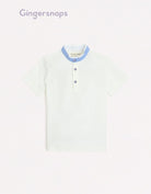 جينجرسنابس تيشيرت بولو سادة بنص رقبة جينز ولادي أوف وايت