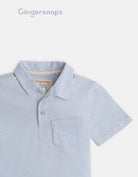 جينجرسنابس تي شيرت بولو ولادي سادة بجيب نص كم أزرق