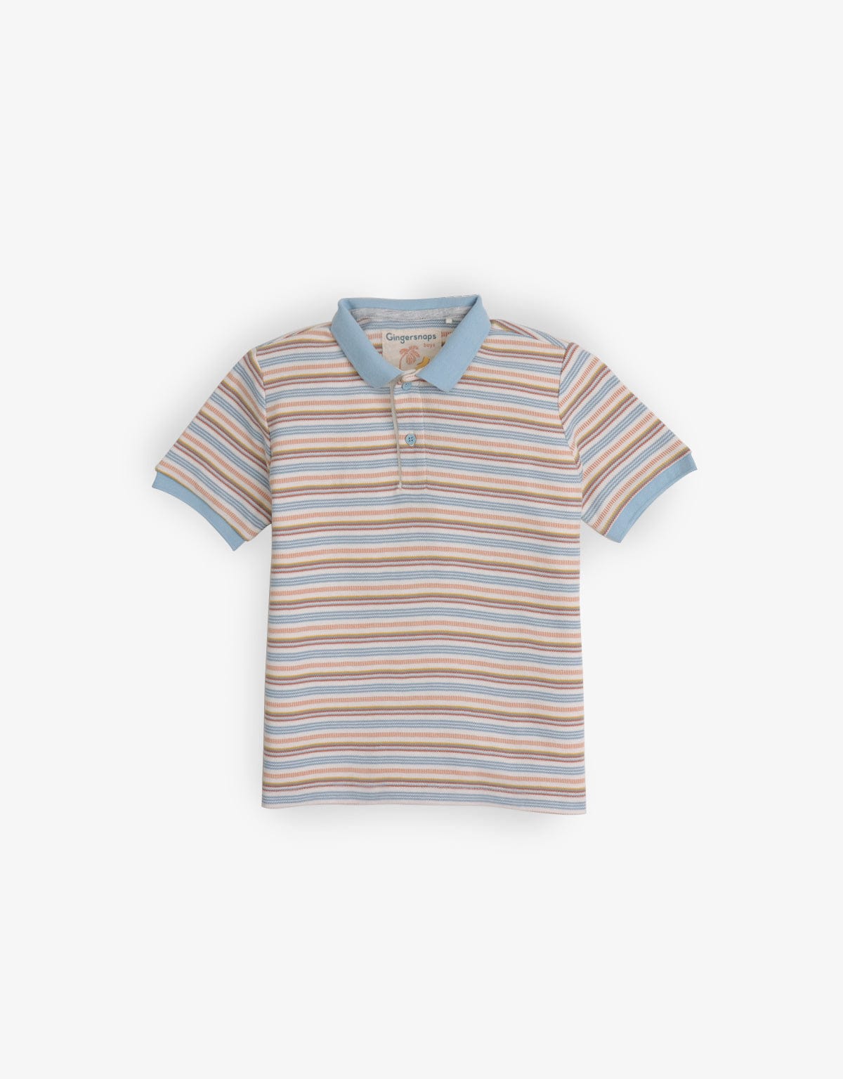 جينجرسنابس تيشيرت أولادي نص كم مخطط بالعرض ألوان متعدد الألوان