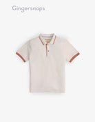 جينجرسنابس تيشيرت سادة بأزرار أمامية كم قصير أولادي أبيض