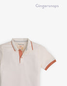 جينجرسنابس تيشيرت سادة بأزرار أمامية كم قصير أولادي أبيض