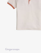 جينجرسنابس تيشيرت سادة بأزرار أمامية كم قصير أولادي أبيض