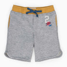 جينجرسنابس شورت ولادي قطن بجيوب جانبية برباط على الخصر رمادي/أصفر