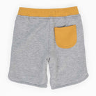 جينجرسنابس شورت ولادي قطن بجيوب جانبية برباط على الخصر رمادي/أصفر