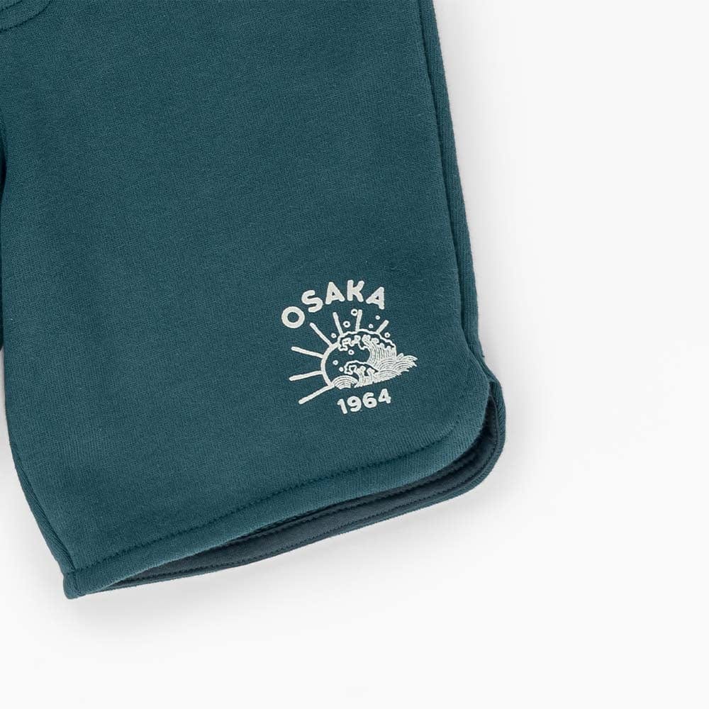 جينجرسنابس شورت ولادي سادة برباط على الخصر طويل أخضر/رمادي