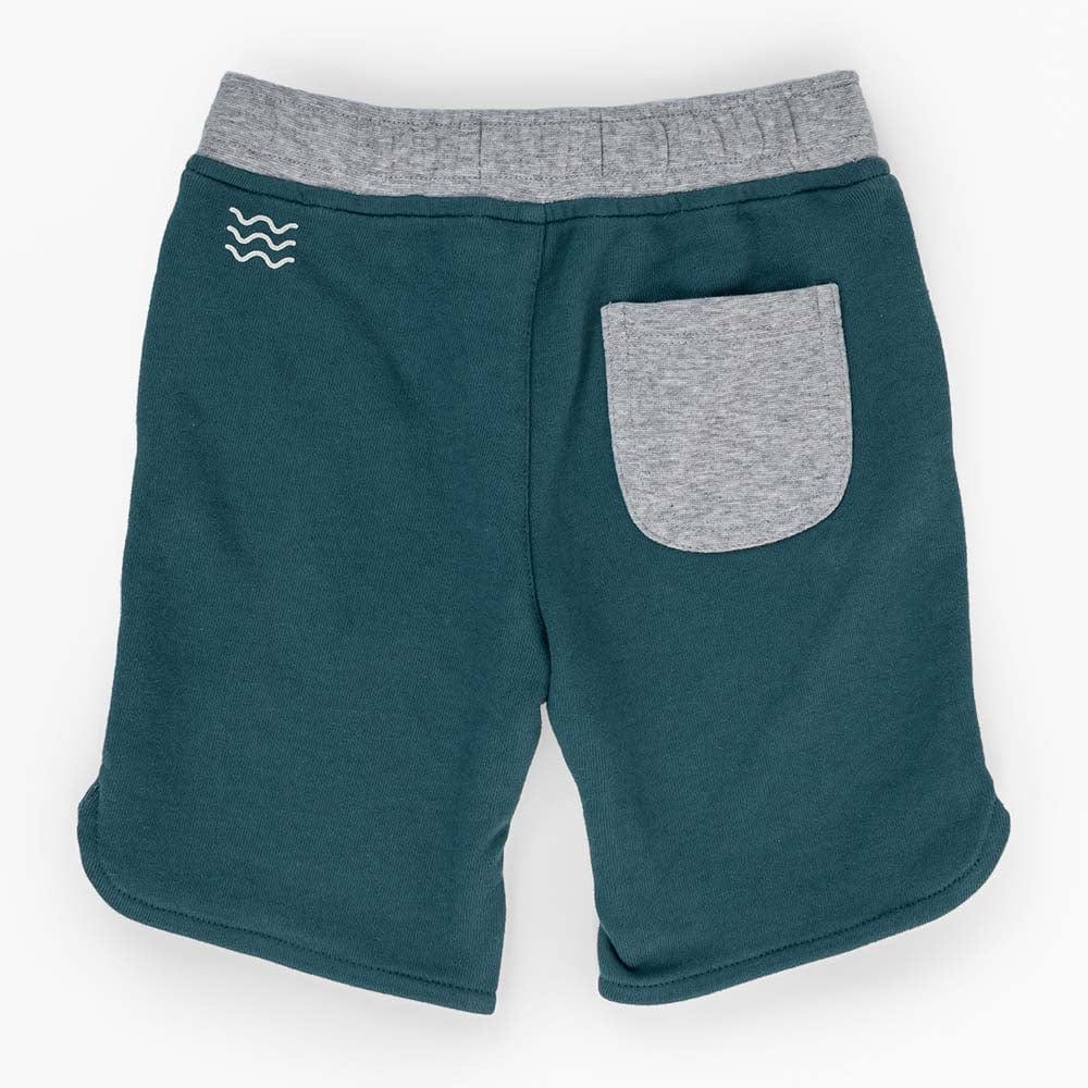 جينجرسنابس شورت ولادي سادة برباط على الخصر طويل أخضر/رمادي