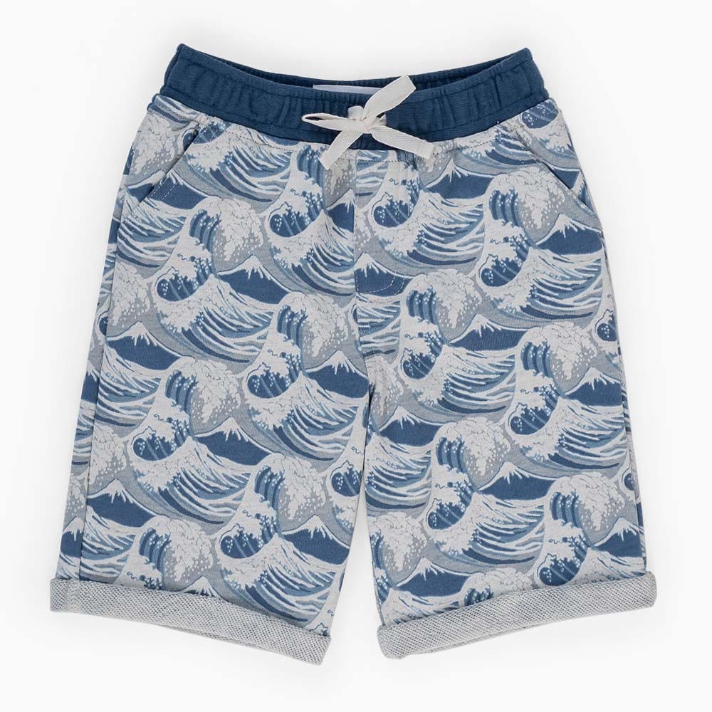 جينجرسنابس شورت ولادي بنقشة أمواج كامو أزرق