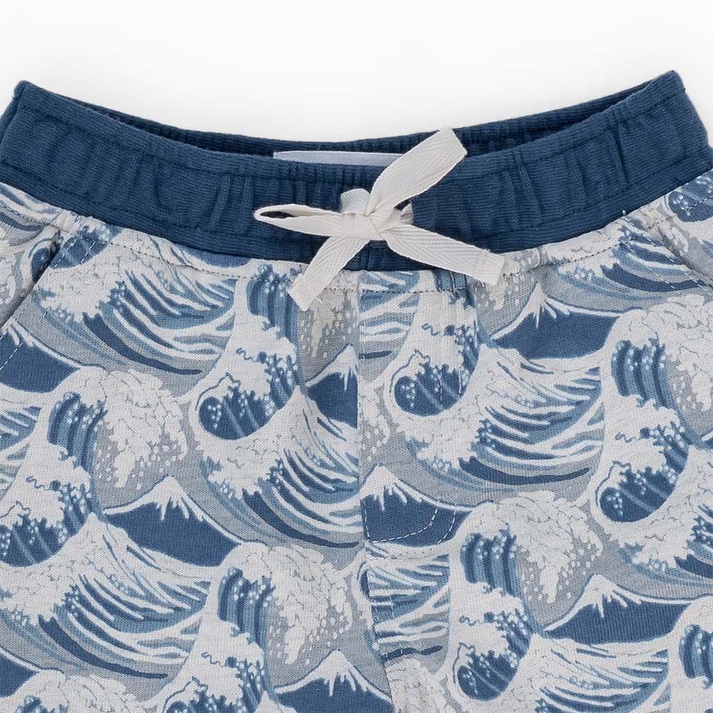 جينجرسنابس شورت ولادي بنقشة أمواج كامو أزرق