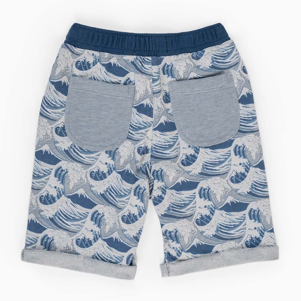 جينجرسنابس شورت ولادي بنقشة أمواج كامو أزرق