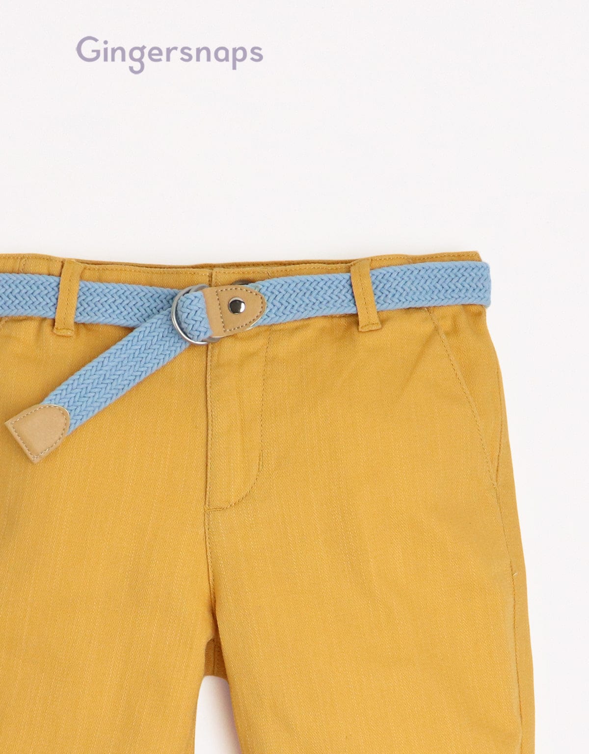 جينجرسنابس شورت ولادي سادة مخطط شفاف بني ذهبي