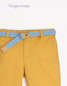 جينجرسنابس شورت ولادي سادة مخطط شفاف بني ذهبي