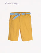 جينجرسنابس شورت ولادي سادة مخطط شفاف بني ذهبي