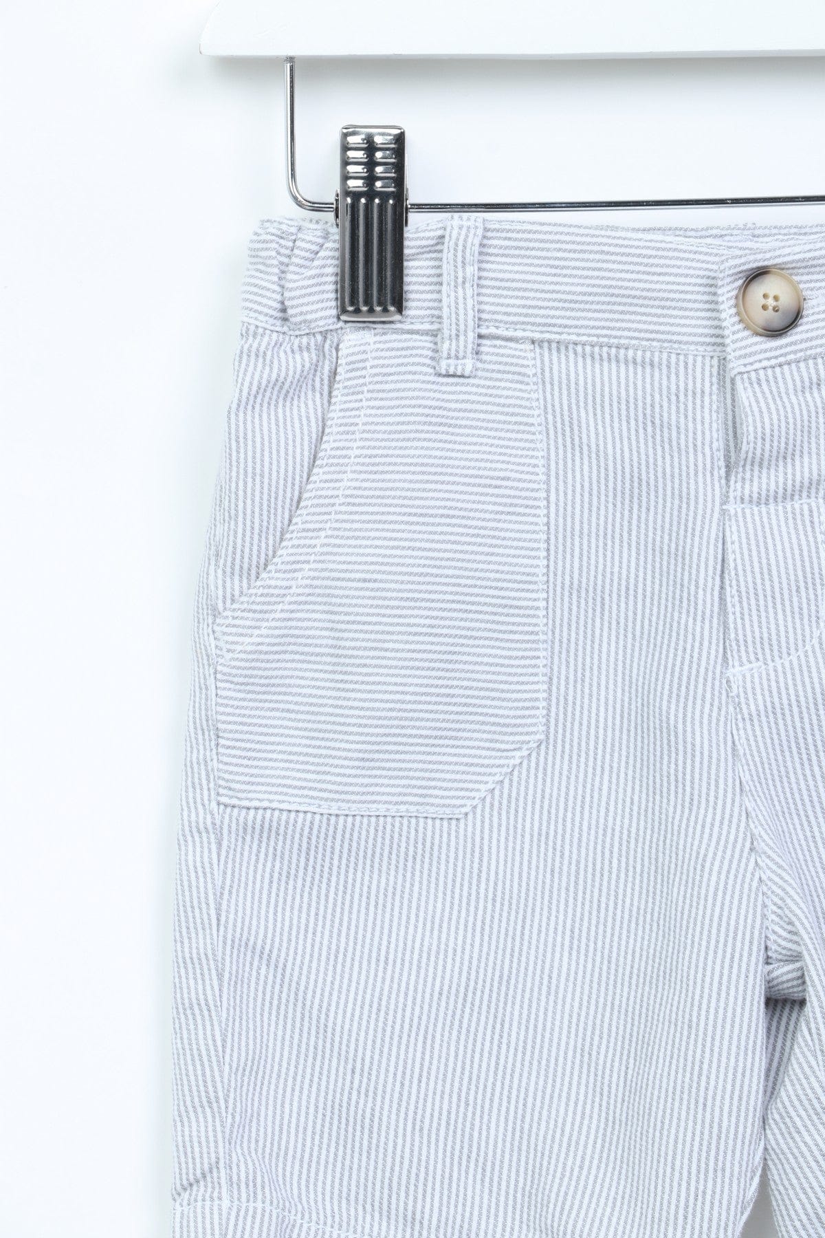 جينجرسنابس شورت أولادي خروج مخطط بجيوب أمامية رمادي