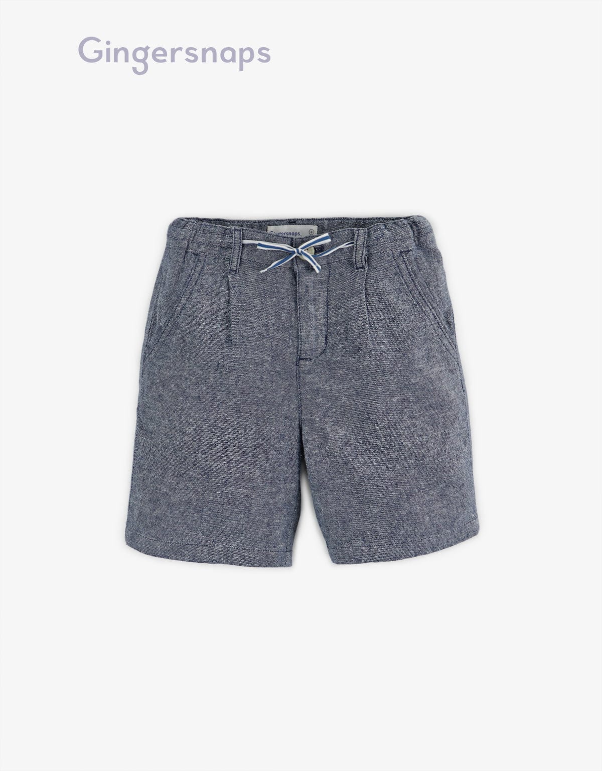 جينجرسنابس شورت ولادي منقوش بربطة مخططة أزرق