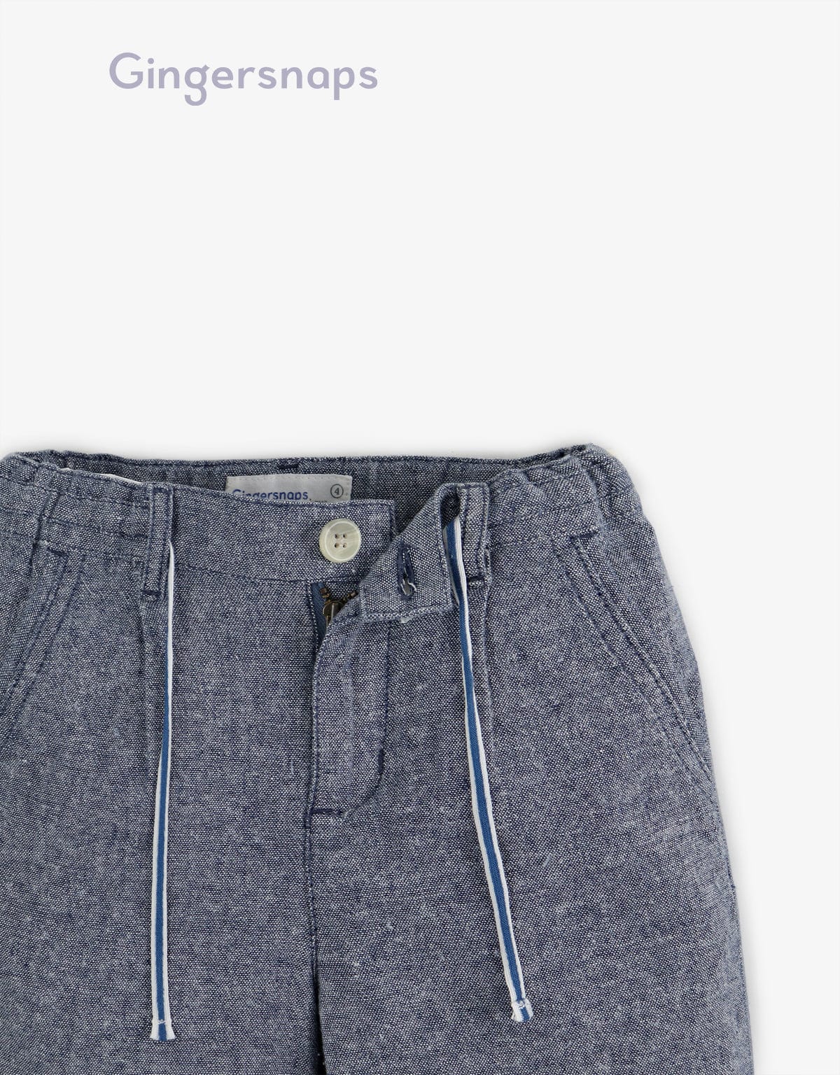 جينجرسنابس شورت ولادي منقوش بربطة مخططة أزرق