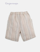 جينجرسنابس شورت ولادي مخطط بالطول وجيوب جانبية مع رباط بني