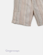 جينجرسنابس شورت ولادي مخطط بالطول وجيوب جانبية مع رباط بني