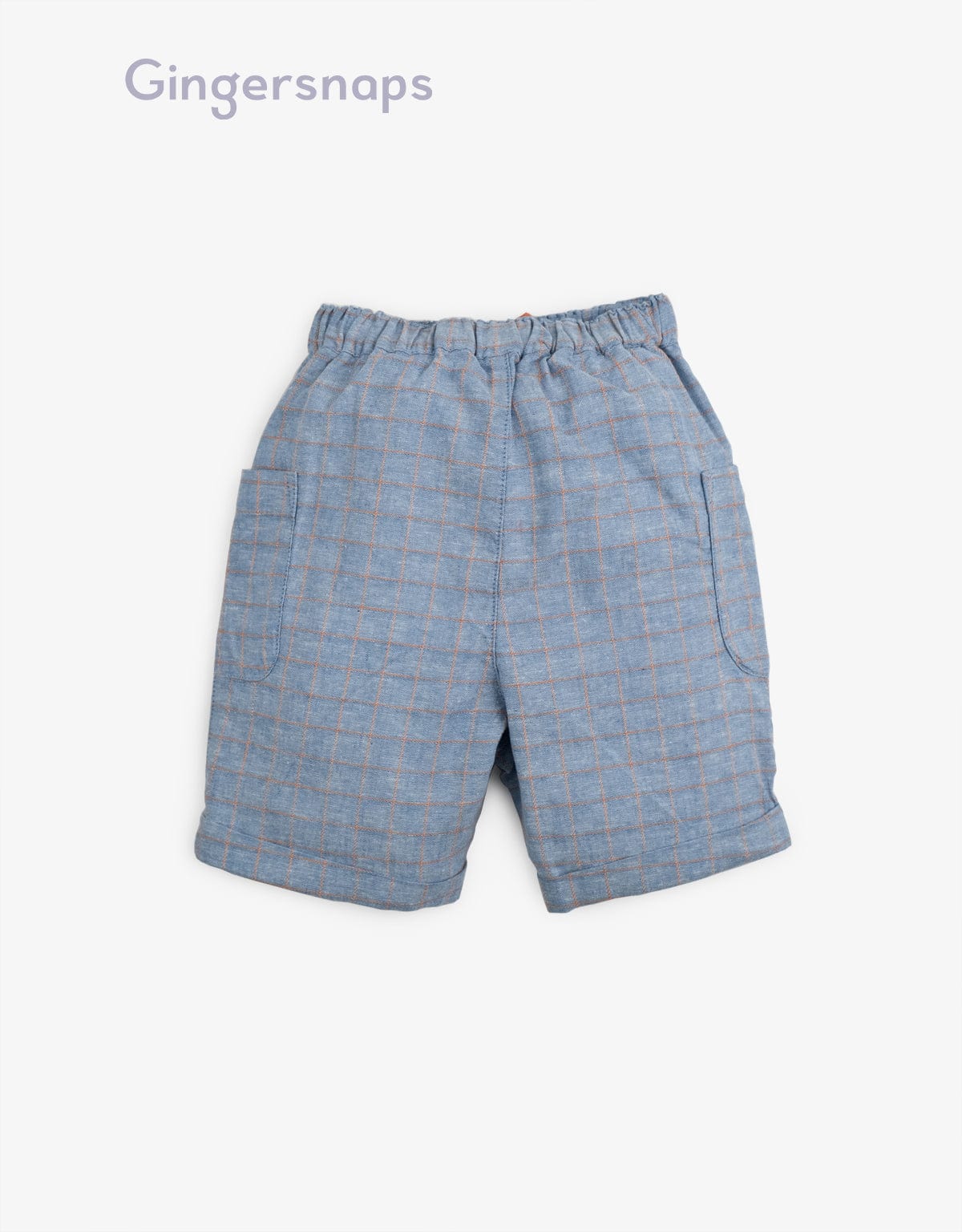 جينجرسنابس شورت مربعات بجيوب جانبية أولادي أزرق