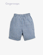 جينجرسنابس شورت مربعات بجيوب جانبية أولادي أزرق