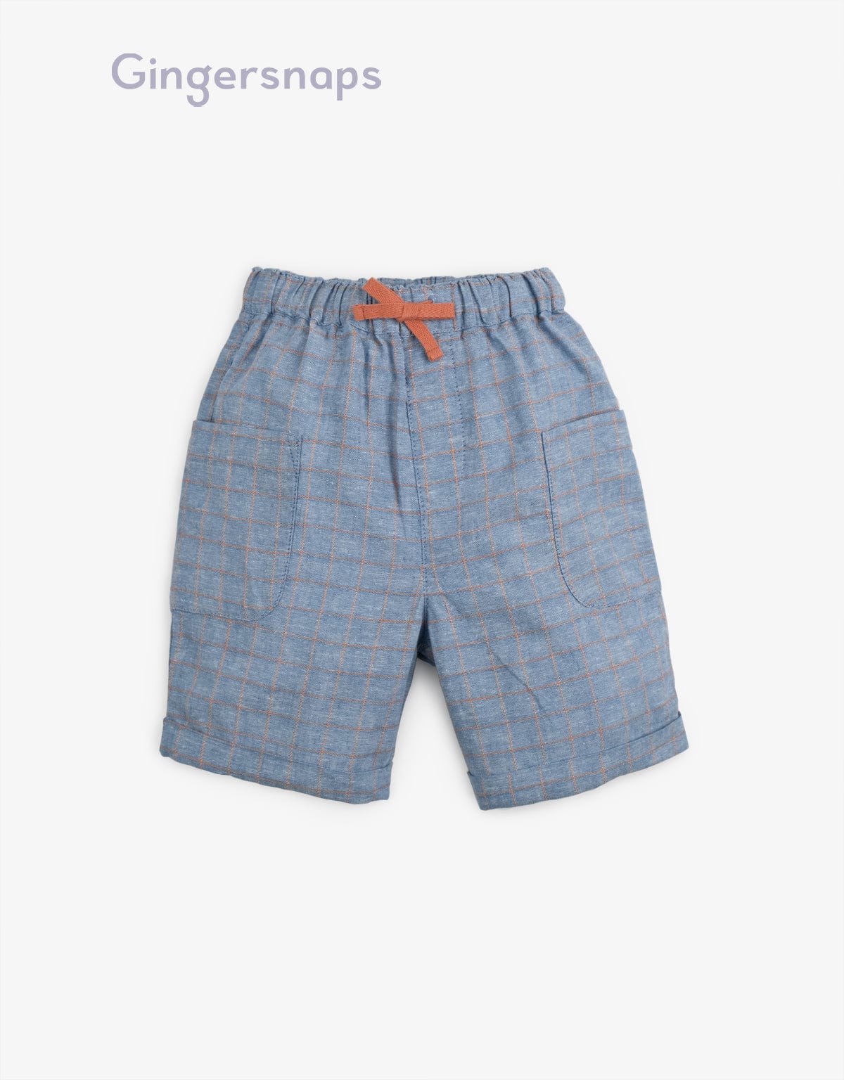 جينجرسنابس شورت مربعات بجيوب جانبية أولادي أزرق