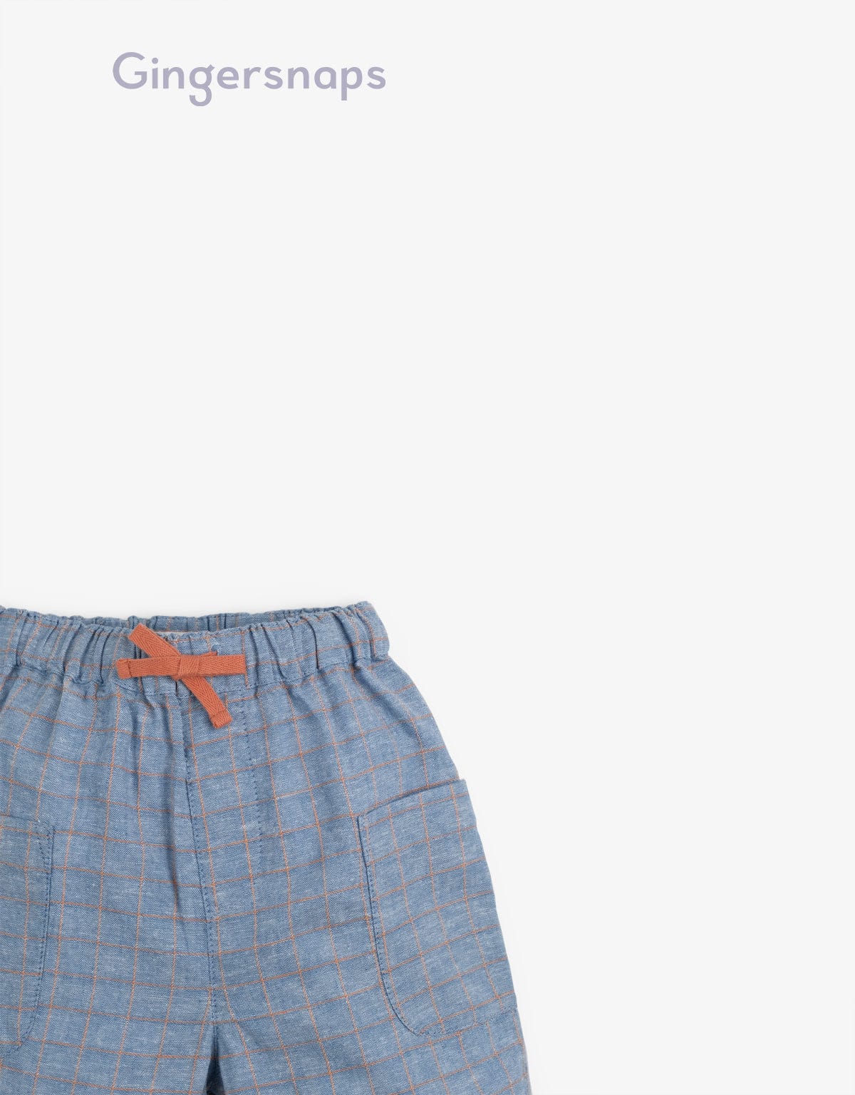 جينجرسنابس شورت مربعات بجيوب جانبية أولادي أزرق