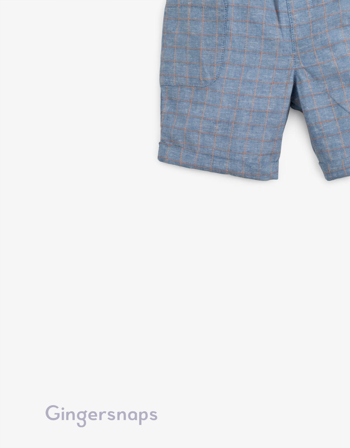 جينجرسنابس شورت مربعات بجيوب جانبية أولادي أزرق
