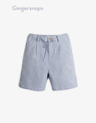 جينجرسنابس شورت ولادي سادة بربطة مخططة أزرق