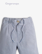 جينجرسنابس شورت ولادي سادة بربطة مخططة أزرق