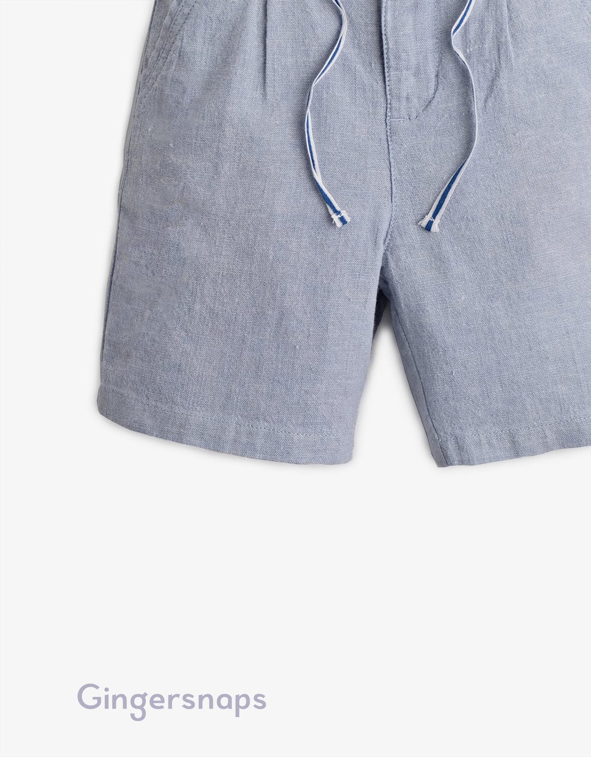 جينجرسنابس شورت ولادي سادة بربطة مخططة أزرق