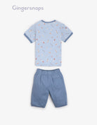 جينجرسنابس شورت ولادي قطن سادة أزرق