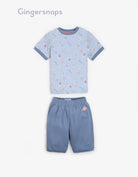 جينجرسنابس شورت ولادي قطن سادة أزرق