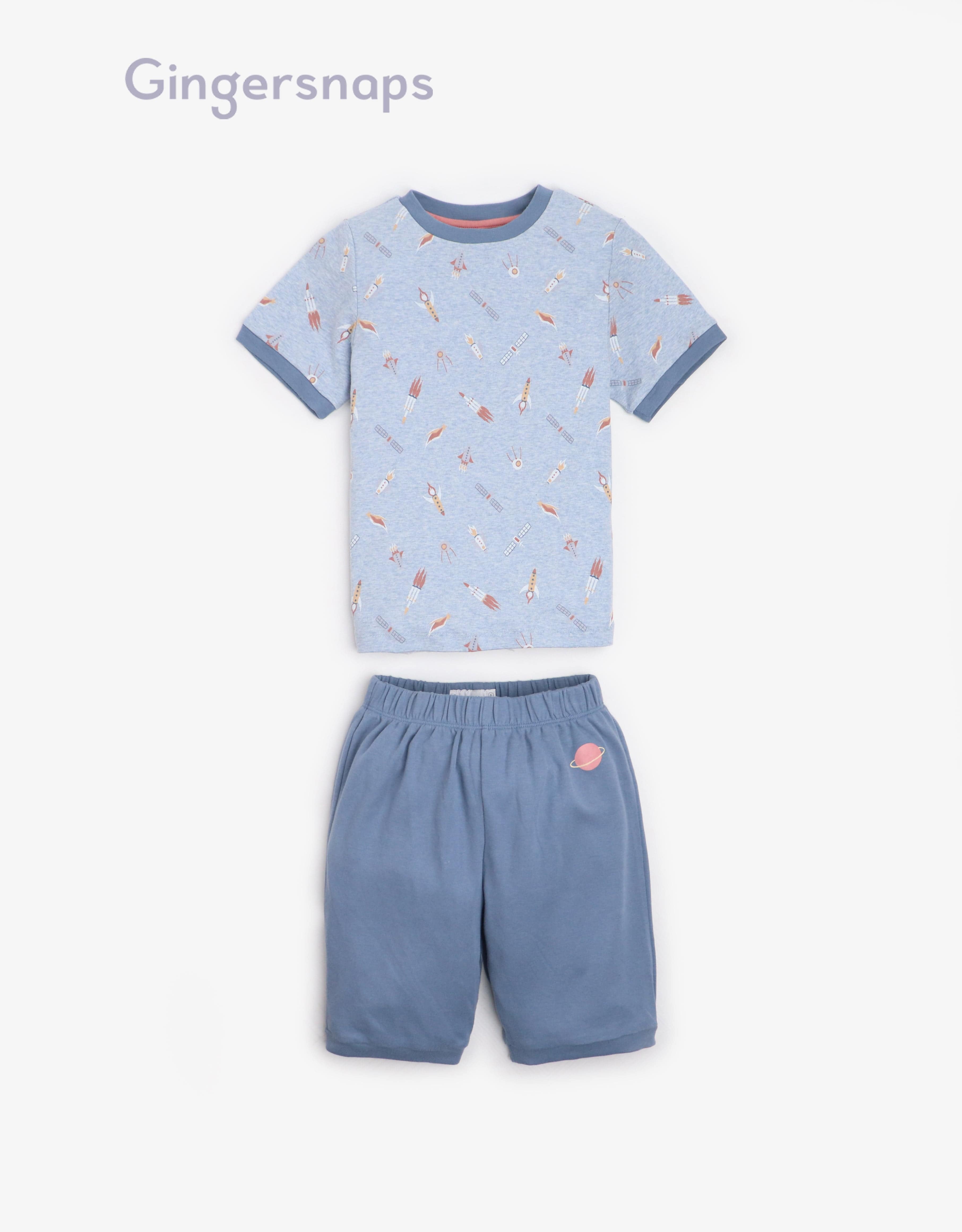 جينجرسنابس شورت ولادي قطن سادة أزرق