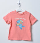 جينجرسنابس تي شيرت قطن أولادي بطبعة علي الصدر مرجاني محترق