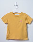 جينجرسنابس تي شيرت ولادي سادة برسمة كاتشب مشمش ذهبي