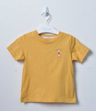 جينجرسنابس تي شيرت ولادي سادة برسمة كاتشب مشمش ذهبي