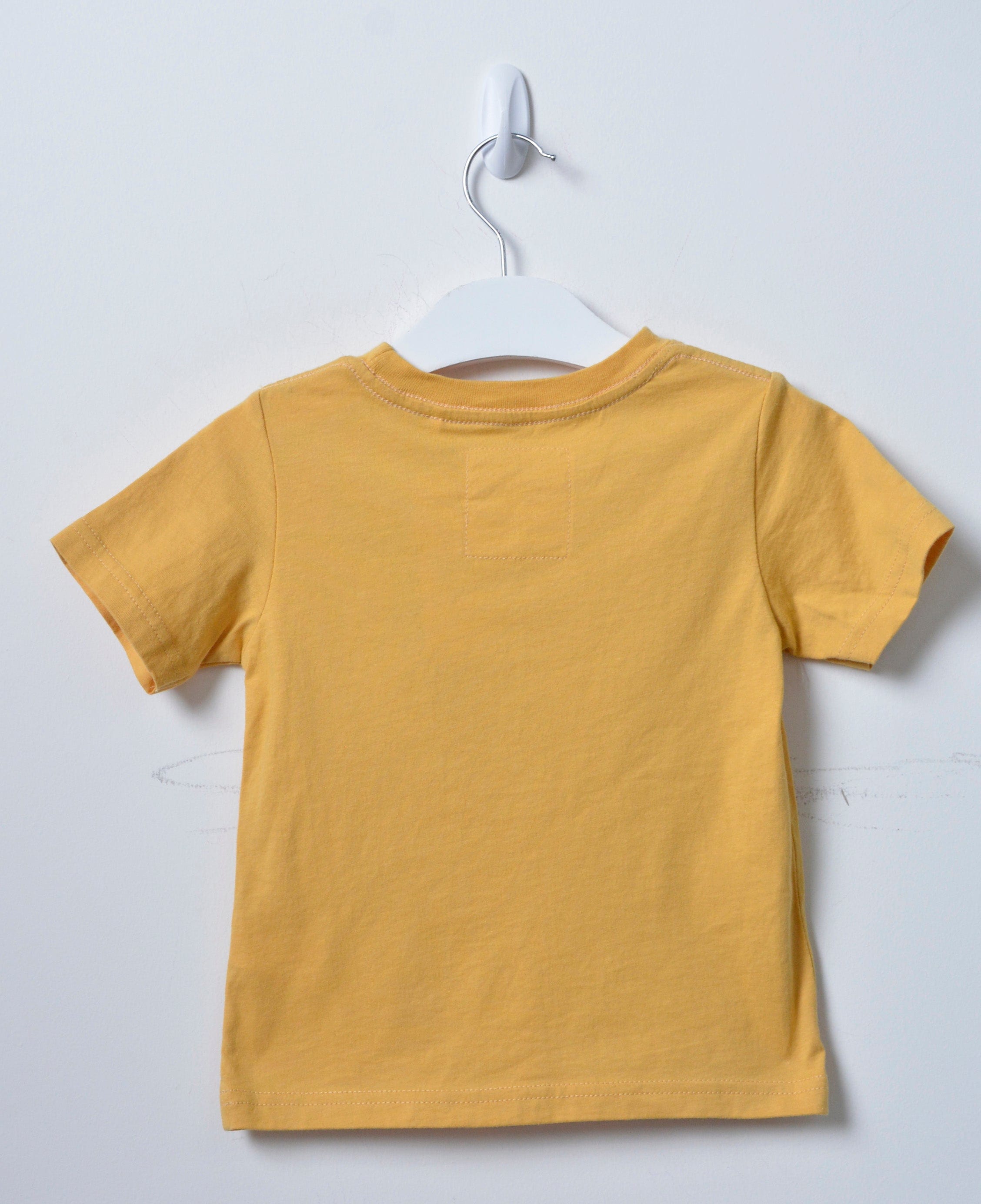 جينجرسنابس تي شيرت ولادي سادة برسمة كاتشب مشمش ذهبي