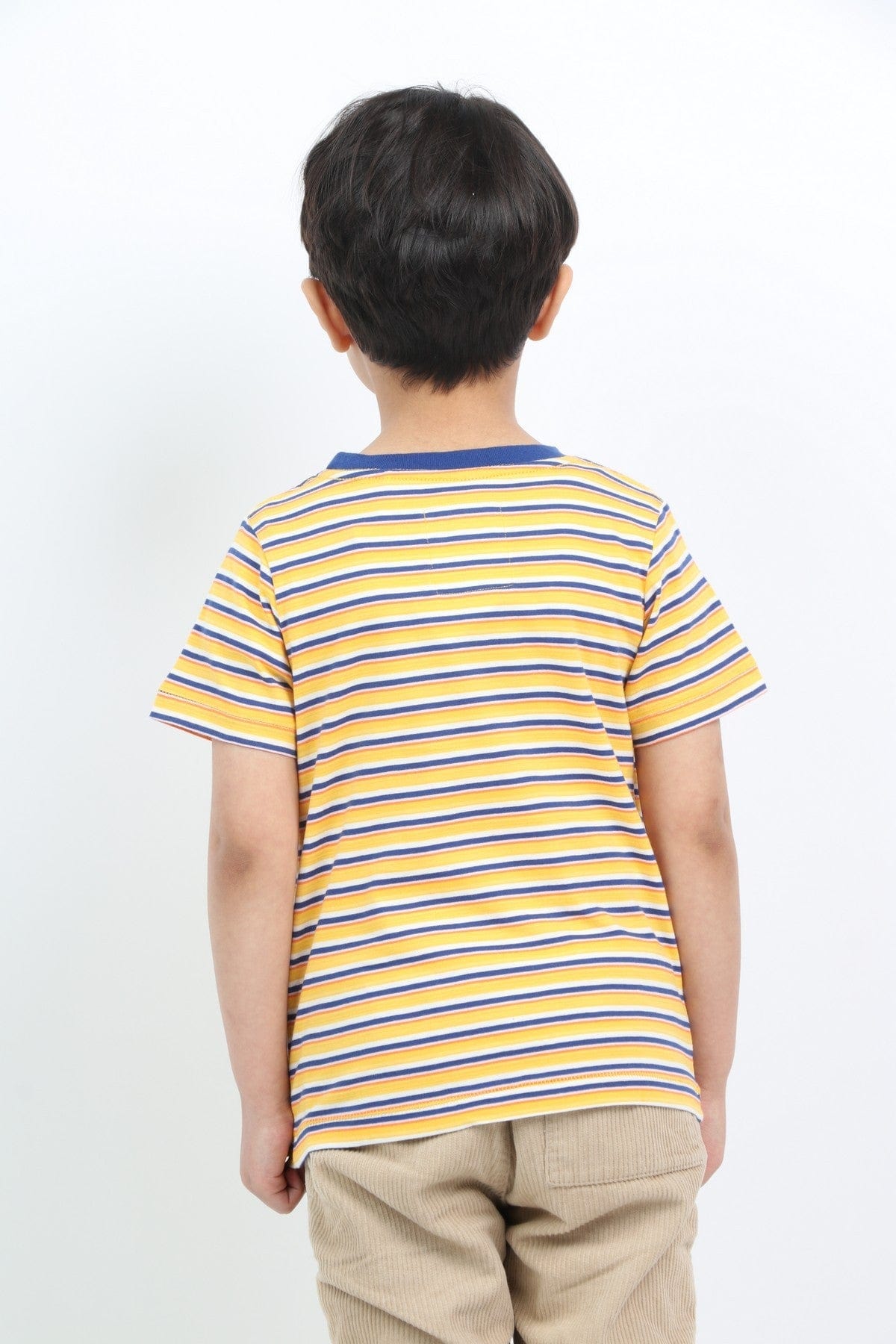 جينجرسنابس تي شيرت ولادي مخطط بالعرض متعدد الألوان