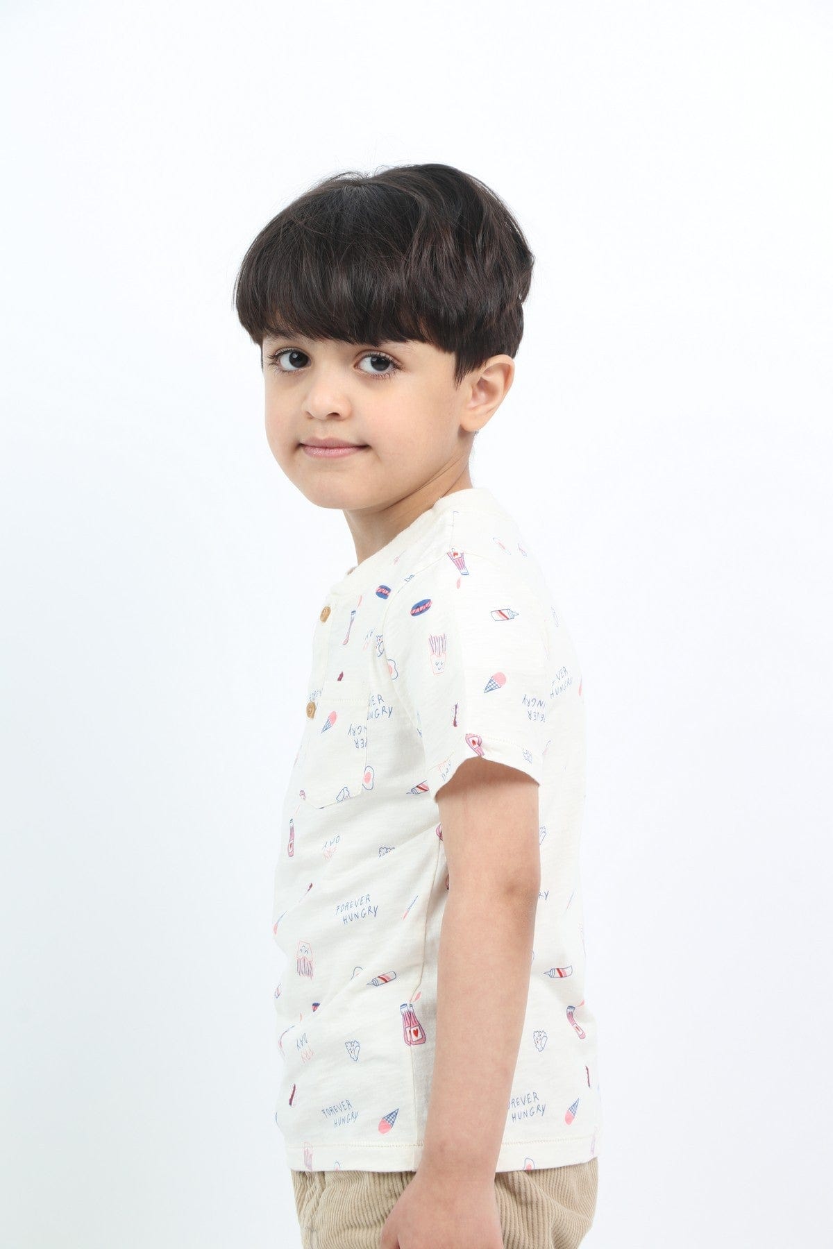 جينجرسنابس تي شيرت ولادي منقوش نص كم أصفر