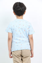 جينجرسنابس تي شيرت ولادي منقوشة نص كم أزرق فاتح