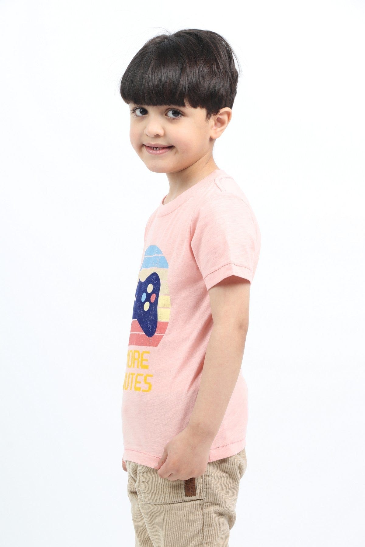 جينجرسنابس تي شيرت ولادي بطبعة أمامية بكم قصير وردي