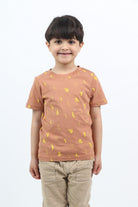 جينجرسنابس تي شيرت ولادي بطبعة موز نص كم البيج