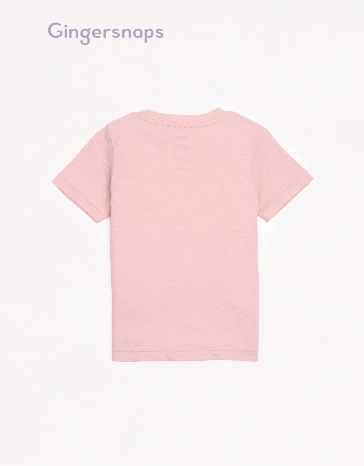 جينجرسنابس تي شيرت ولادي بطبعة أمامية بنص كم وردي