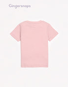 جينجرسنابس تي شيرت ولادي بطبعة أمامية بنص كم وردي